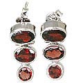 Design 11269: red garnet post earrings