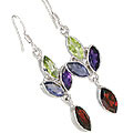 Design 11336: purple,red multi-stone earrings