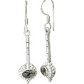 11371: Silver Setting black,white rotile earrings