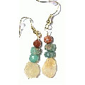 Design 11505: green,red,yellow citrine american-southwest earrings