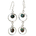 11513: Silver Setting Green, Red bloodstone hoop-earrings earrings
