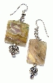 11528: green,yellow fluorite  chunky earrings