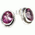 11593: pink pink topaz  post earrings