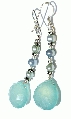 11622: Silver Setting blue,green chalcedony earrings