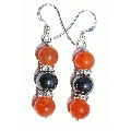 Design 11698: black,orange zosite halloween earrings
