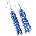 Design 11841: blue lapis lazuli multistrand earrings