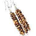 Design 11842: brown tiger eye multistrand earrings