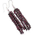 Design 11844: red garnet multistrand earrings