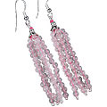 Design 11846: pink rose quartz multistrand earrings