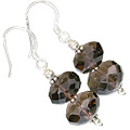 11871: Brown smoky quartz earrings
