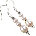 11882: Peach pearl earrings