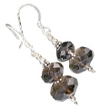 11888: Dark Brown smoky quartz earrings