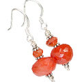 Design 11894: orange carnelian earrings
