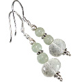 11920: Green green amethyst  ethnic earrings
