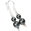 11923: Grey hematite  ethnic earrings