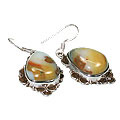 11959: Brown, Yellow, White agate  american-southwest earrings