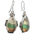 11968: Multi, Green, Yellow fluorite  american-southwest earrings