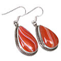 Design 11988: red,white onyx american-southwest earrings