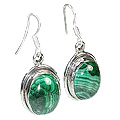 11991: Green malachite  american-southwest earrings