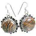 12011: Brown jasper  american-southwest earrings