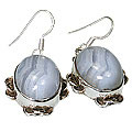 12018: Blue agate  american-southwest earrings