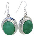 12023: Silver Setting Green aventurine american-southwest earrings
