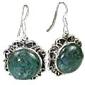 12085: Green moss agate  american-southwest earrings