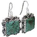 Design 12088: green moss agate american-southwest earrings