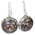 Design 12091: brown opal american-southwest, ethnic earrings
