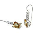 12161: Yellow,White citrine  art-deco earrings