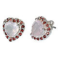 Design 12163: pink,red rose quartz engagement earrings