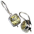 Design 12175: yellow lemon quartz estate earrings