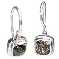 12177: Brown smoky quartz  estate earrings