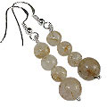 Design 12184: white rutilated quartz earrings