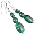 12192: Green malachite earrings