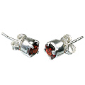 12244: Red garnet  post earrings