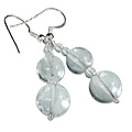 12255: Beaded White crystal earrings