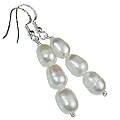 12268: Beaded White pearl earrings