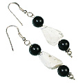 Design 12379: black,white howlite earrings