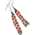 12381: multi-color multi-stone  multistrand earrings