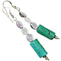 12387: Bali Silver Beaded multi-color multi-stone earrings