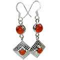 Design 12404: orange carnelian earrings