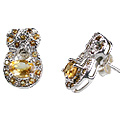 12556: yellow citrine  estate earrings
