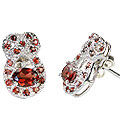 12558: red garnet  estate earrings