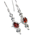 Design 12564: red garnet earrings