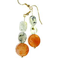 12622: Silver Setting orange carnelian earrings