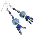 Design 12656: pink rose quartz ethnic, multistrand earrings