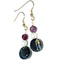 12660: Other Metal black tiger eye earrings