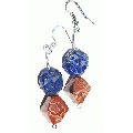 12661: Silver Setting blue mookite earrings