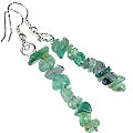 Design 12747: green fluorite chipped earrings